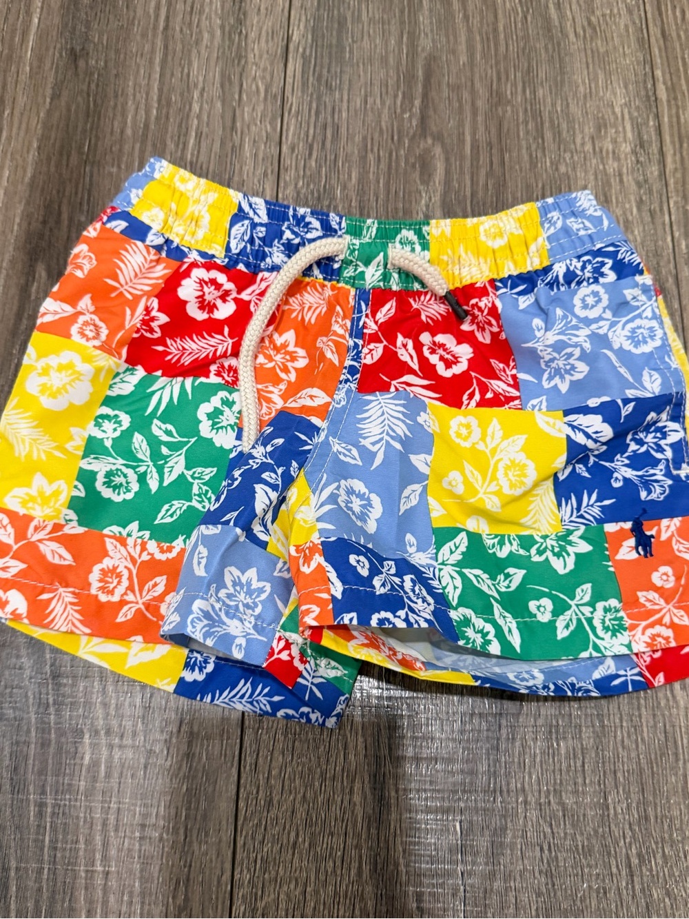 Polo by Ralph Lauren Multicolor Patchwork Floral Swim Shorts